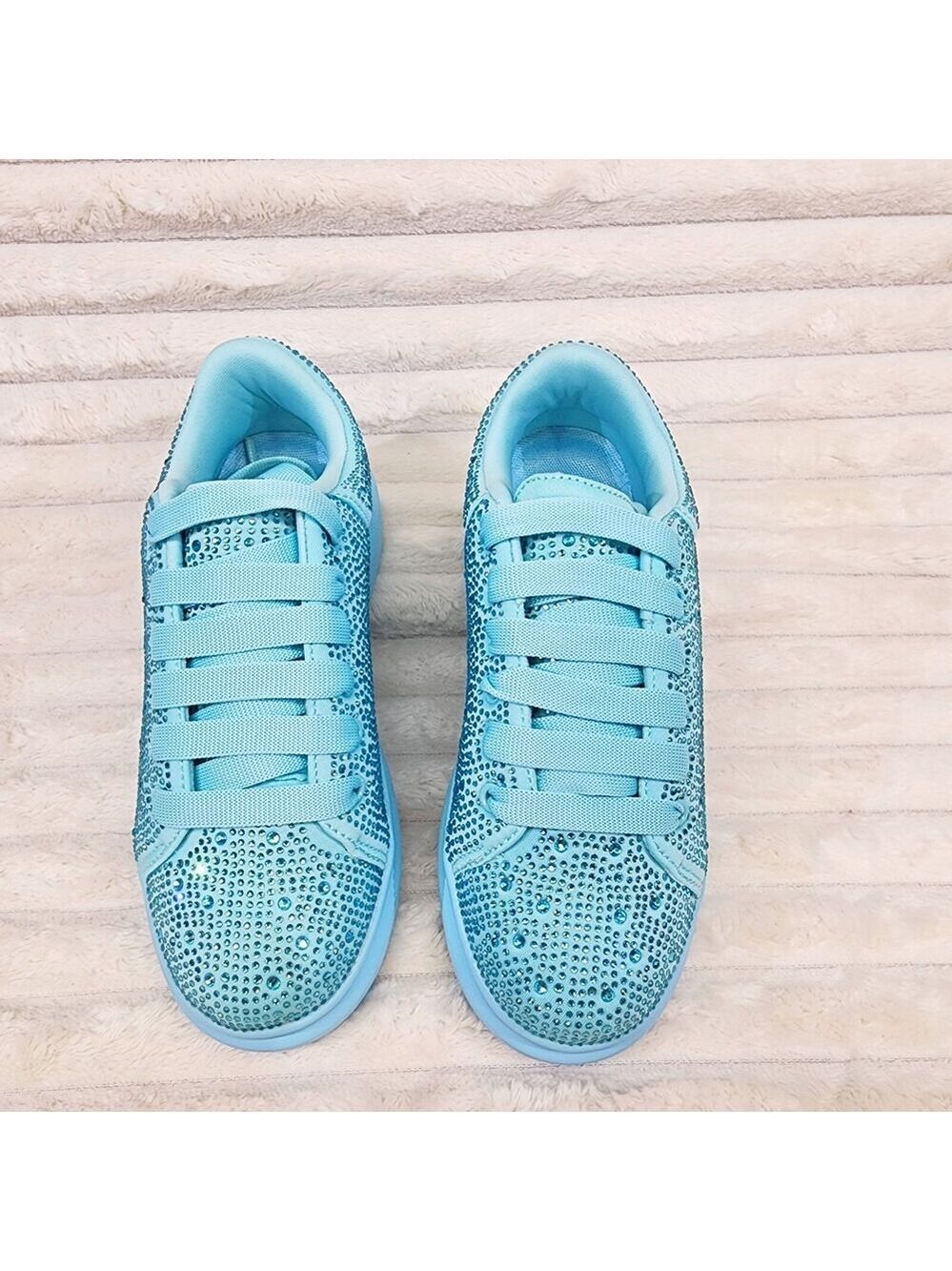 NIB Cush Baby Blue Rhinestone Sneakers Tennis Shoes - Picture 8 of 9
